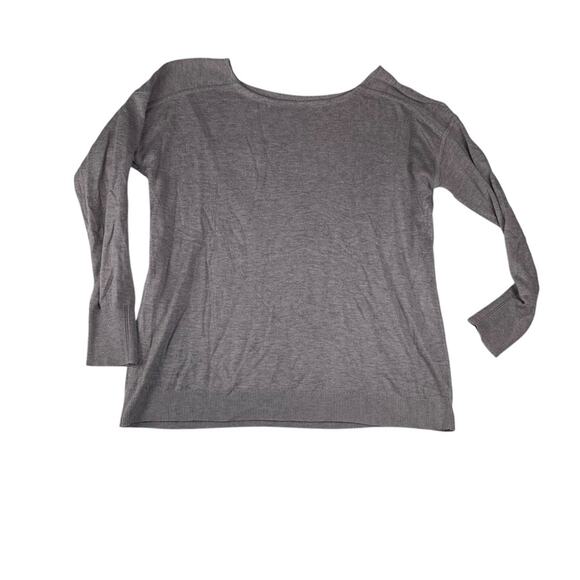 Lululemon women's 10 12 full extension sweater cashlu heathered gray long sleeve - Picture 1 of 9